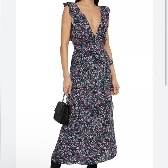 IRO Santu Maxi Dress in Mixed floral Black size 42 USA size 10 women’s - Picture 4 of 9